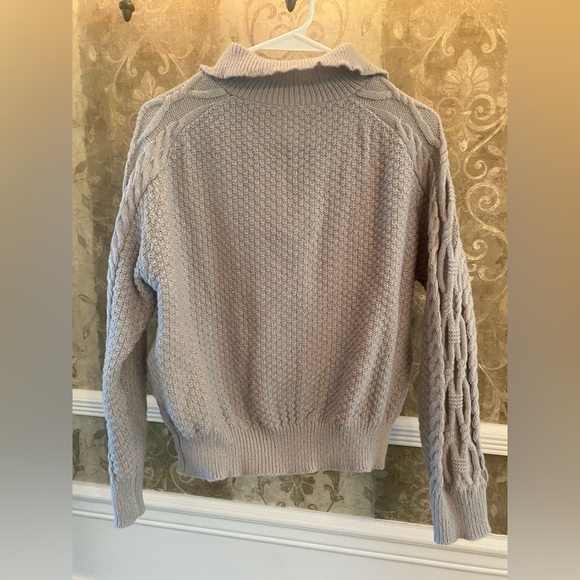 SHEIN Women's Zip Up Cable Knit Sweater - Picture 2 of 3